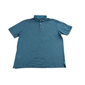 Tommy Bahama XL/TG Cerulean Blue Polo Shirt Mens Short Sleeve